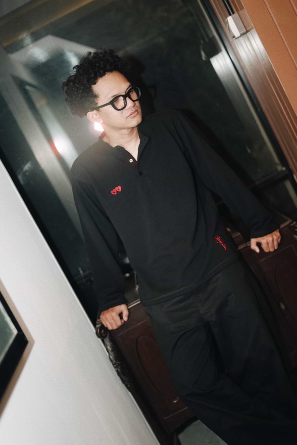 Black Basic Henley Shirt image 0