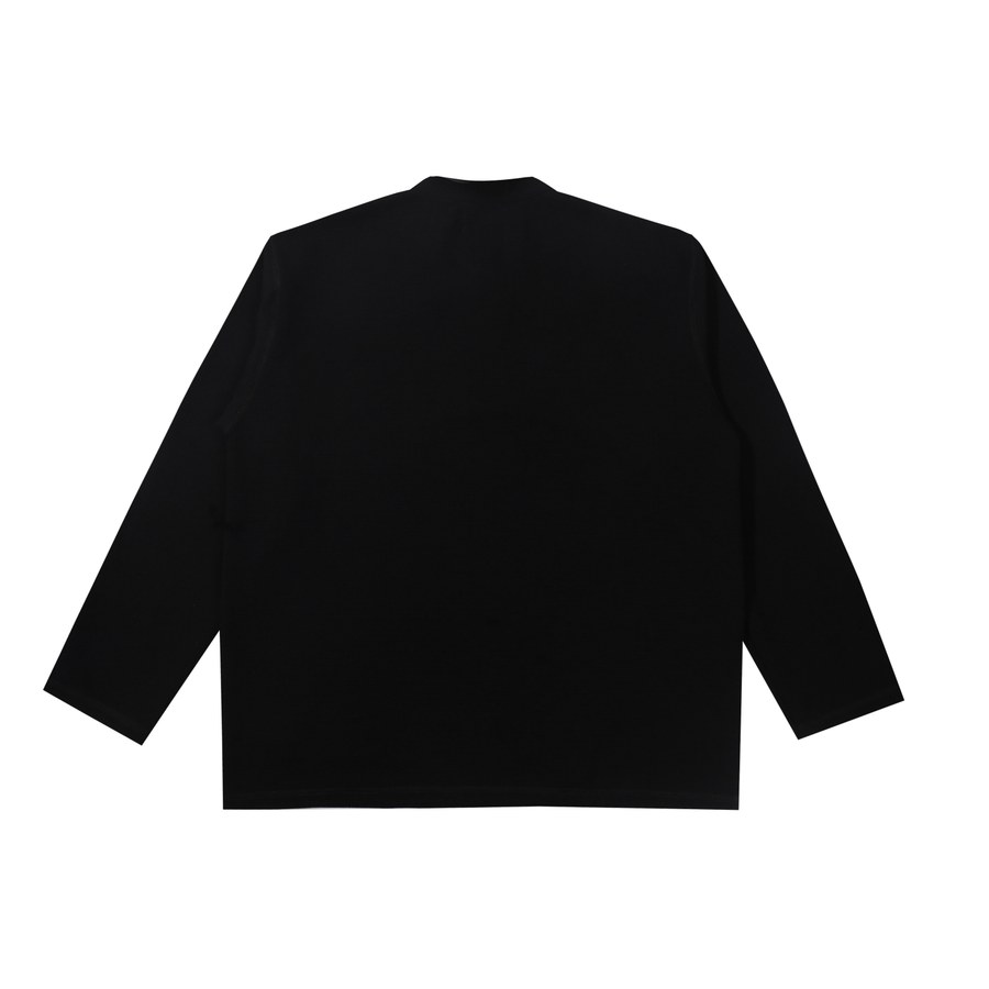 Black Basic Henley Shirt image 2