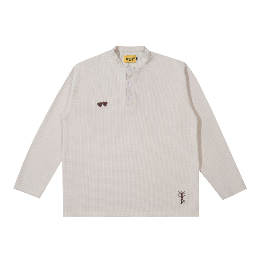 Ivory Basic Henley Shirt